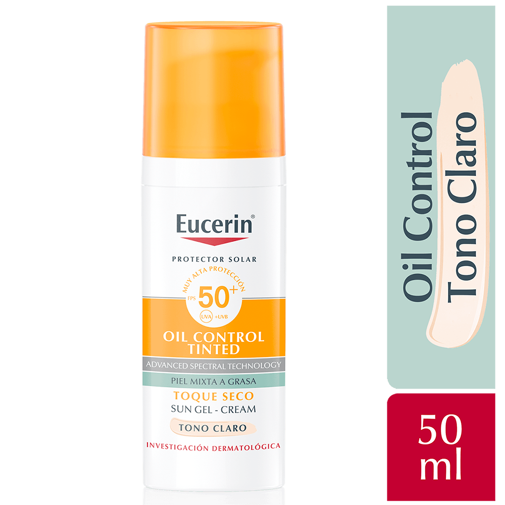 EUCERIN Protector Solar Toque Seco Tono Claro FPS50 x 50ml