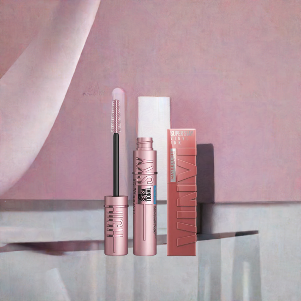 Pack Maybelline Mascara Sky Hight + Labial Vinil Ink Cheeky