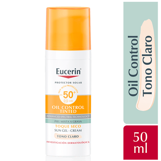 EUCERIN Protector Solar Toque Seco Tono Claro FPS50 x 50ml